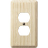 Amerelle 1-Gang Solid Oak Outlet Wall Plate, Unfinished Ash