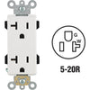 Leviton Decora Plus 20A White Residential Grade 5-20R Duplex Outlet