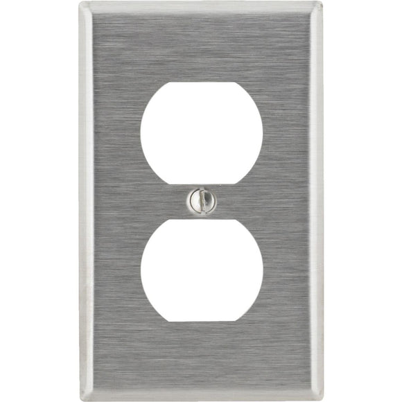 Leviton 1-Gang Stainless Steel Duplex Outlet Wall Plate