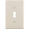 Leviton 1-Gang Thermoplastic Nylon Mid-Way Toggle Switch Wall Plate, Light Almond