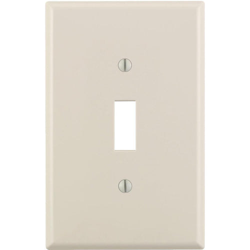 Leviton 1-Gang Thermoplastic Nylon Mid-Way Toggle Switch Wall Plate, Light Almond