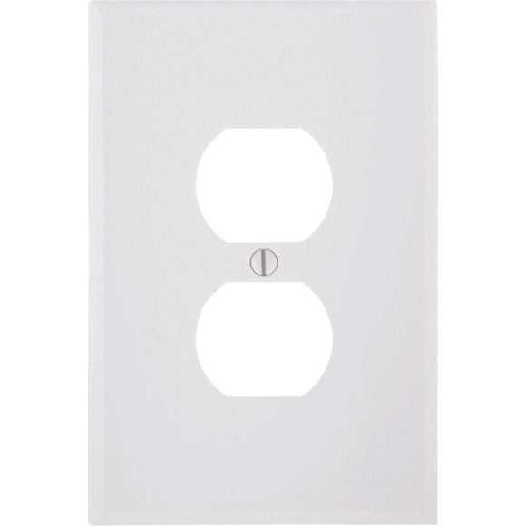 Leviton 1-Gang Smooth Plastic Oversized Outlet Wall Plate, White