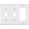 Leviton Decora 3-Gang Thermoset 2-Toggle/Rocker Wall Plate, White