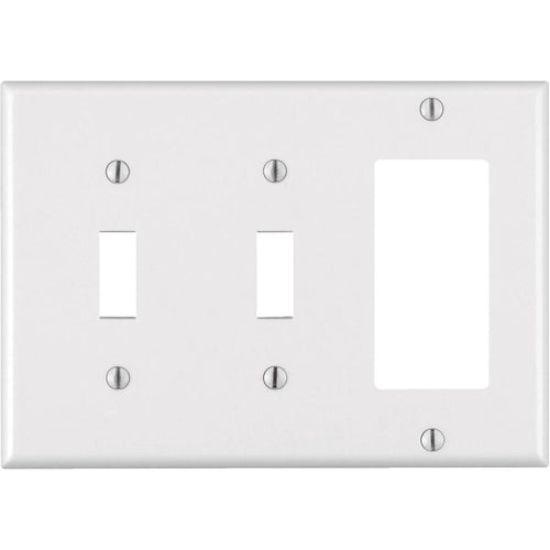 Leviton Decora 3-Gang Thermoset 2-Toggle/Rocker Wall Plate, White