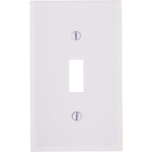 Leviton 1-Gang Plastic Toggle Switch Wall Plate, White