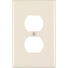 Leviton Mid-Way 1-Gang Thermoplastic Nylon Outlet Wall Plate, Light Almond