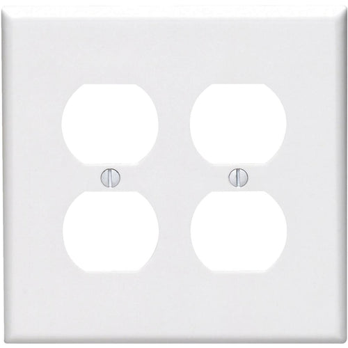 Leviton Mid-Way 2-Gang Thermoplastic Nylon Outlet Wall Plate, White