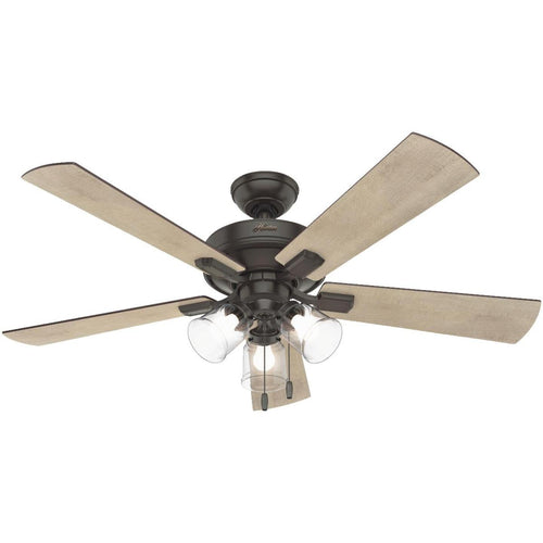 Hunter Crestfield 52 In. Noble Bronze Ceiling Fan with Light Kit