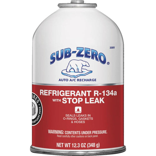 Quest Sub-Zero 12 Oz. R-134a Refrigerant with Stop Leak