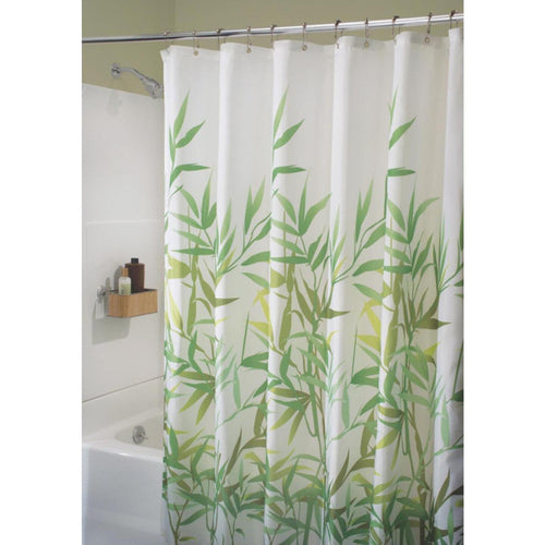 InterDesign York 72 In. x 72 In. Green Vine 100% Polyester Graphic Fabric Shower Curtain