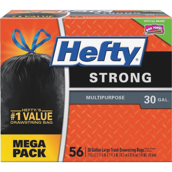 Hefty Strong 30 Gal. Large Black Trash Bag (56-Count)