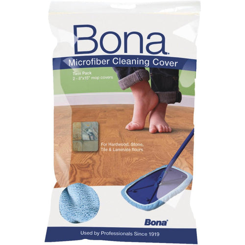 Bona 8 In. W. x 15 In. L. Microfiber Mop Bonnet Refill (2 Pack)