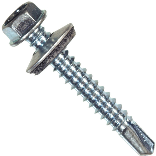 Hillman #12 - 14 x 1-1/2 In. Washer Head Self-Drilling Sheet Metal Screw (100 Ct.)