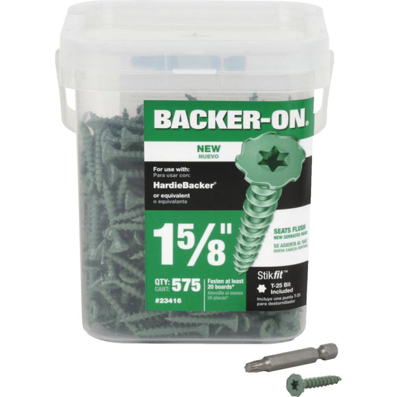 Buildex Backer-On #9 x 1-5/8 In. Cement Board Screw (575 Ct.)