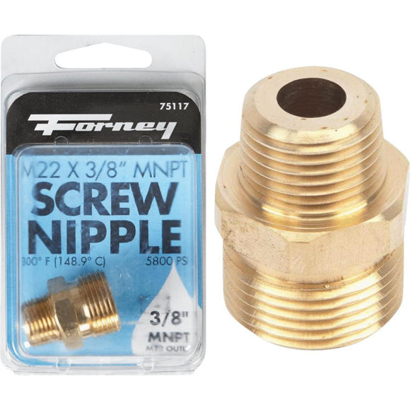 Forney 3/8 In. Male Pressure Washer Screw Nipple