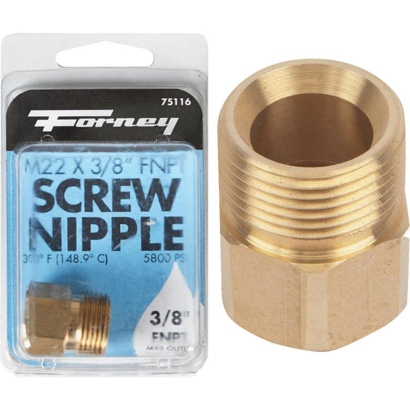 Forney 3/8 In. Female Pressure Washer Screw Nipple