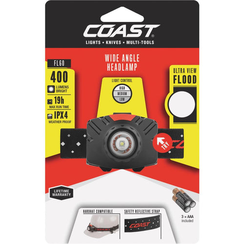 Coast 400/205/55 Lm. LED 3 AAA Headlamp