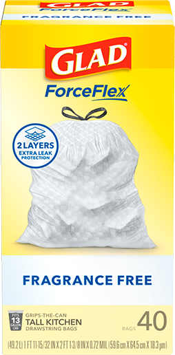 Glad Kitchen ForceFlex Bags Fragrance Free