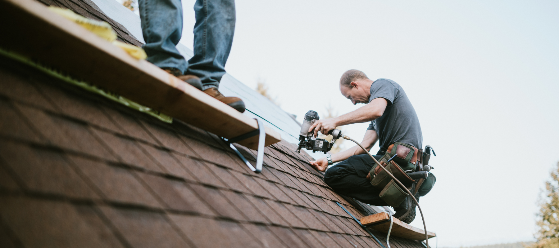 Contractor working on a roof