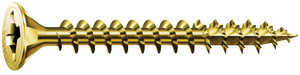 SPAX® Flat Head Unidrive Screw, Yellow Zinc, Standard Thread #8 x 2 in.