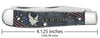 Case U.S. Veteran Gift Set Embellished Smooth Natural Bone with Blue and Red Color Wash Trapper (In Velvet Box)