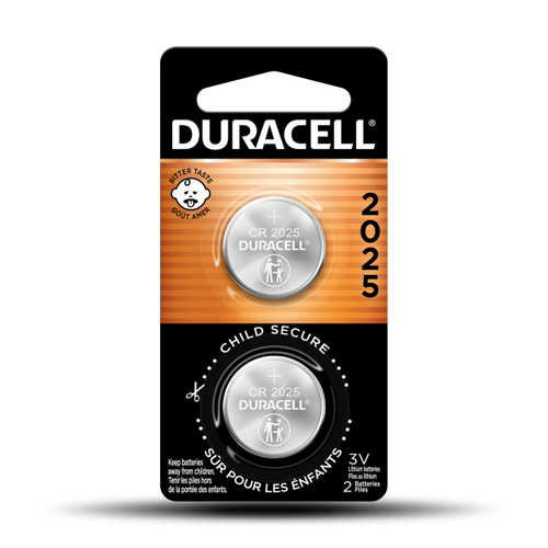 Duracell CR 2025 Lithium Coin Battery with Bitter Coating