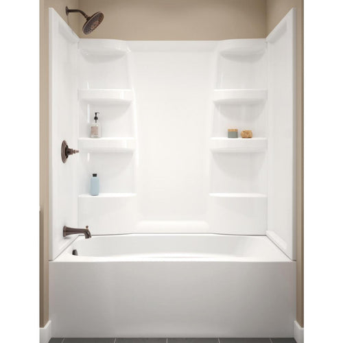 Delta Hycroft 3-Piece 60 In. L x 30 In. D (Bathtub) Tub Wall Kit in White