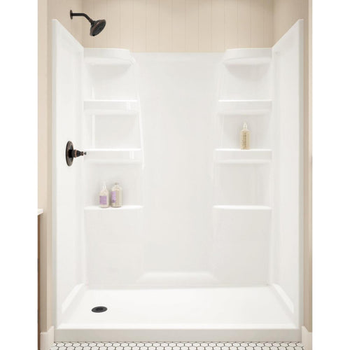 Delta Hycroft 3-Piece 60 In. L x 30 In. D Shower Wall Set in White