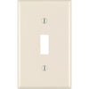 Leviton 1-Gang Plastic Toggle Switch Wall Plate, Light Almond (10-Pack)