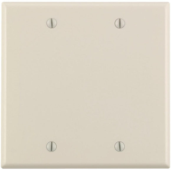 Leviton 2-Gang Standard Thermoset Blank Wall Plate, Light Almond