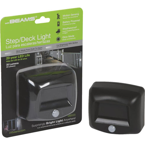 Mr. Beams 35-Lumen Brown Motion Sensing/Dusk-To-Dawn Outdoor Battery Operated Step LED Light Fixture