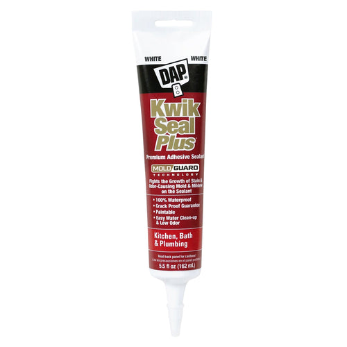 DAP Kwik Seal Plus® Kitchen & Bath Adhesive Sealant 5.5 Oz White