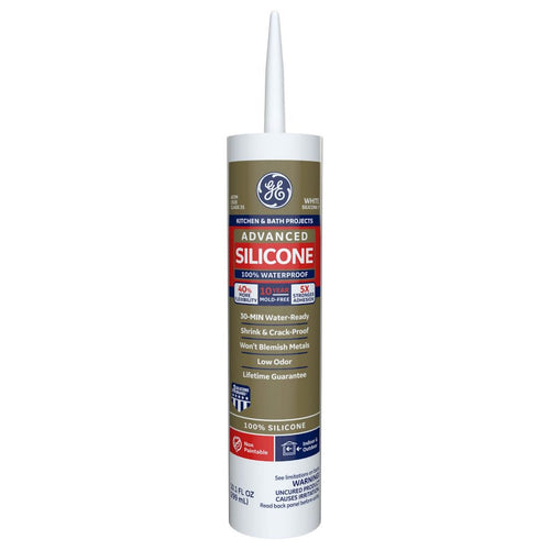 GE Sealants Advanced Silicone 2® Kitchen & Bath Sealant 9.8 Oz White