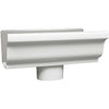 Amerimax 27080 Style K Aluminum Gutter End w/ Outlet, White ~ 5