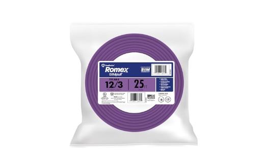 Southwire 12/3 Solid Romex Type NM-B WG Non-Metallic Wire Coil Purple ...