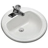 Self-Rimming Lavatory, Round, White, 19-In.