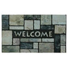 Welcome Doormat, Slate, Recycled Rubber, 18 x 30-In.