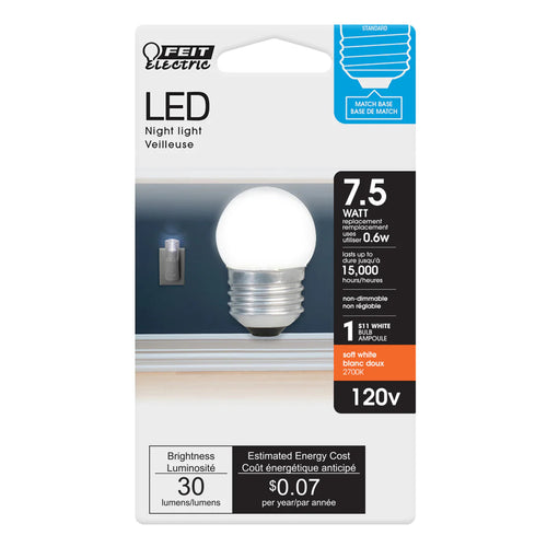 Feit Electric 7.5W Replacement E26 Base S11 Frost Finish Specialty LED