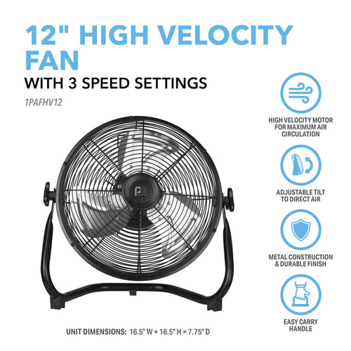 Perfect Aire 12” High Velocity Fan with Adjustable Tilting Head