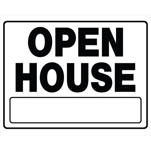 Hillman Open House Sign Black and White with Holder (20