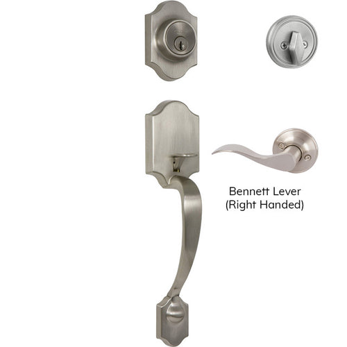 Callan Chatham Single Cylinder Handleset, Satin Nickel (US15)