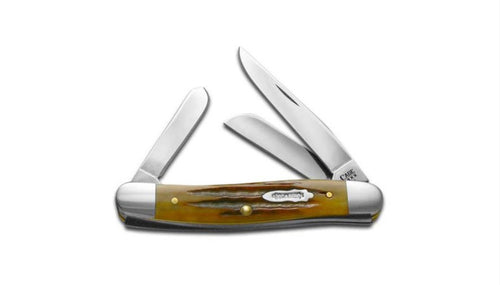 Case 130th Jigged Golden Aged Antique Bone Medium Stockman Pocket Knife