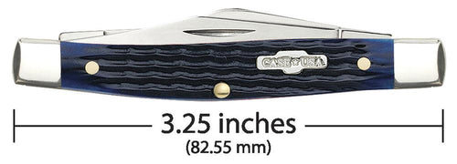 Case Rogers Corn Cob Jig Blue Bone Medium Stockman with Pen Blade