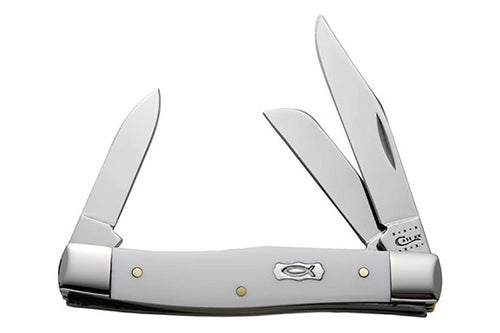 Case Medium Stockman Knife White Synthetic Pocket Knife
