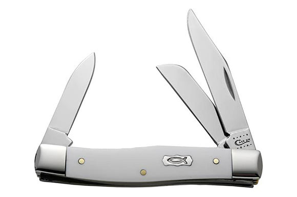 Case Medium Stockman Knife White Synthetic Pocket Knife