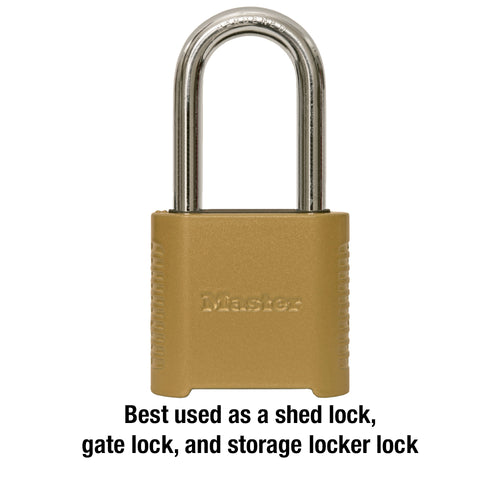 Master Lock 875DLH 2in (51mm) Wide Set Your Own Combination Padlock with 2in (51mm) Shackle