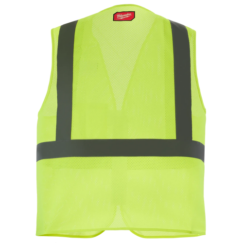 Milwaukee Class 2 High Visibility Yellow Mesh One Pocket Safety Vest - 2X/3X