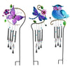 Meadow Creek Glass & Metal Windchime Outdoor Garden Stake