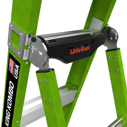 Little Giant King Kombo 2.0 Professional, 6' - ANSI Type IAA - 375 lb/170 kg Rated, Fiberglass 3-in-1 All-Access Combination Ladder