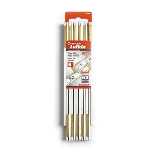 Crescent Lufkin 5/8 x 6' Red End® Flat Reading Wood Rule